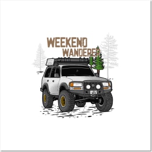 Toyota Land Cruiser Weekend Wanderer - White Toyota Land Cruiser for Outdoor Enthusiasts Posters and Art